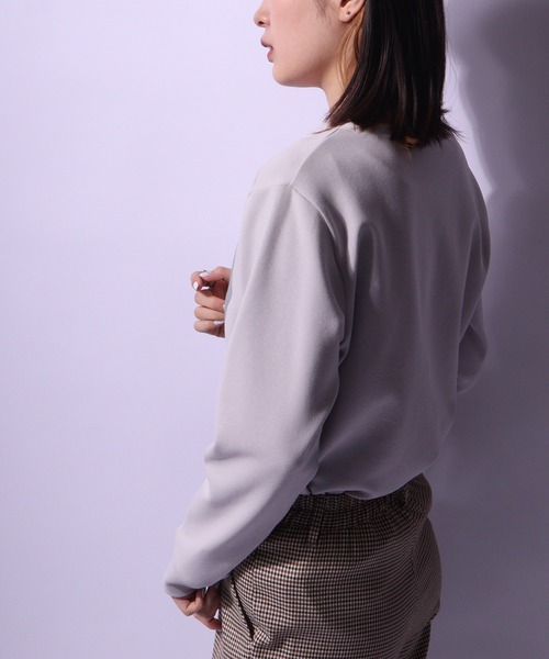 Anna Nicola（アンナニコラ）の「Anna Nicola コットンダンボールピアスチャーム フォトプルオーバー（スウェット・レディース・エメラルド/ライトグレー/ベージュ/ブラック・38）」の16枚目の写真