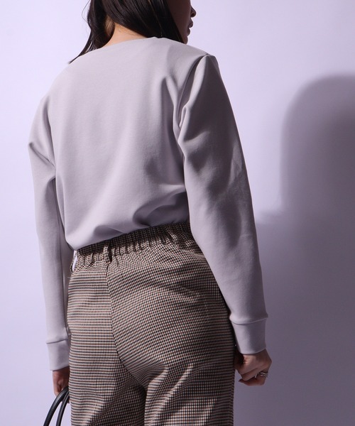 Anna Nicola（アンナニコラ）の「Anna Nicola コットンダンボールピアスチャーム フォトプルオーバー（スウェット・レディース・エメラルド/ライトグレー/ベージュ/ブラック・38）」の17枚目の写真