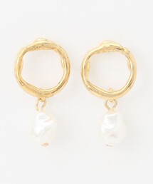 【WEB限定】ゴールドリングパールピアス(両耳用)
