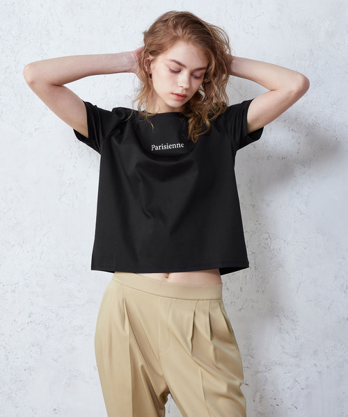 LE SOUK HOLIDAY(ルスークホリデー)の「ロゴTシャツ(Tシャツ/カットソー・レディース・オフホワイト/オレンジ/ブラック/サックスブルー・L/M)」の2枚目の写真