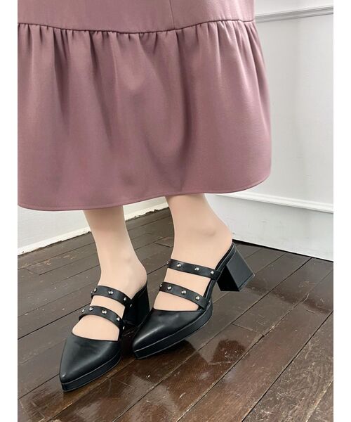 EATME（イートミー）の「スタッズミュール（パンプス・レディース・ブラック/アイボリー・S/M/L）」の20枚目の写真