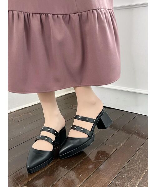 EATME（イートミー）の「スタッズミュール（パンプス・レディース・ブラック/アイボリー・S/M/L）」の12枚目の写真