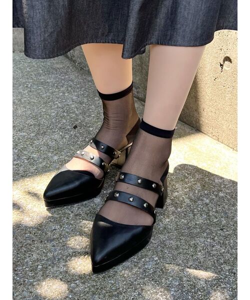 EATME（イートミー）の「スタッズミュール（パンプス・レディース・ブラック/アイボリー・S/M/L）」の9枚目の写真