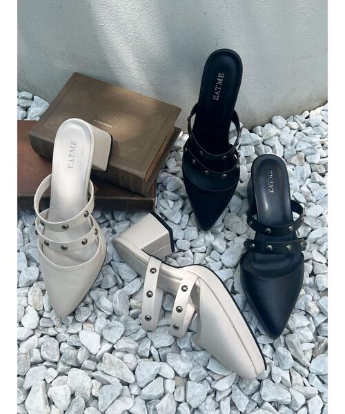 EATME（イートミー）の「スタッズミュール（パンプス・レディース・ブラック/アイボリー・S/M/L）」の7枚目の写真