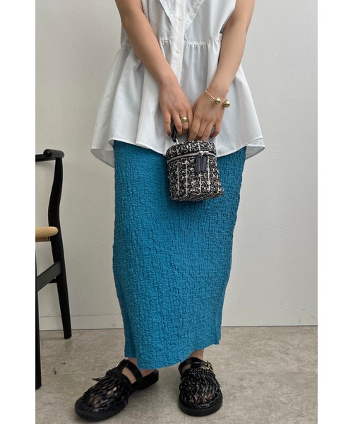 palm RICHE（ポームリシュ）の「マルチWAY　ストレッチタイトスカート（スカート・レディース・ブラック/ターコイズブルー系/オフホワイト・M）」の15枚目の写真