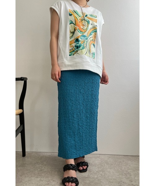 palm RICHE（ポームリシュ）の「マルチWAY　ストレッチタイトスカート（スカート・レディース・ブラック/ターコイズブルー系/オフホワイト・M）」の20枚目の写真