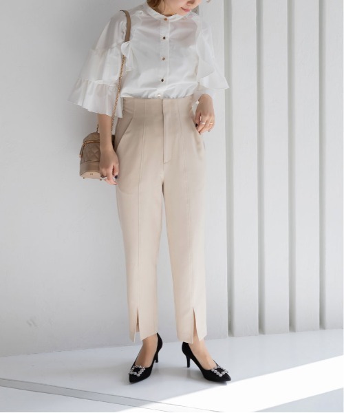 袖ラッフルフリルブラウス