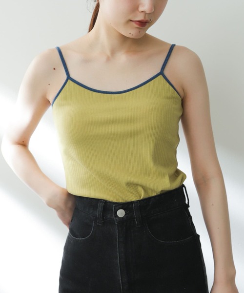 SENSE OF PLACE by URBAN RESEARCH（センスオブプレイスバイアーバンリサーチ）の「バイカラーカップツキキャミソール（キャミソール・レディース・ブラウン/ブラック/イエロー・ONE）」の3枚目の写真