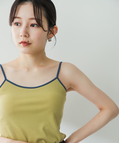 SENSE OF PLACE by URBAN RESEARCH（センスオブプレイスバイアーバンリサーチ）の「バイカラーカップツキキャミソール（キャミソール・レディース・ブラウン/ブラック/イエロー・ONE）」の4枚目の写真