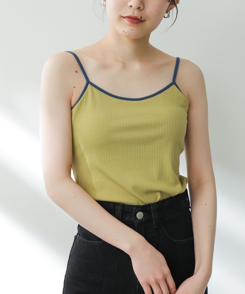 SENSE OF PLACE by URBAN RESEARCH（センスオブプレイスバイアーバンリサーチ）の「バイカラーカップツキキャミソール（キャミソール・レディース・ブラウン/ブラック/イエロー・ONE）」の5枚目の写真