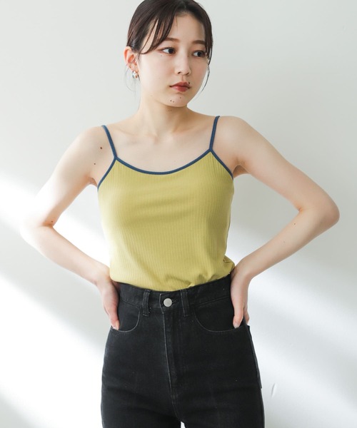 SENSE OF PLACE by URBAN RESEARCH（センスオブプレイスバイアーバンリサーチ）の「バイカラーカップツキキャミソール（キャミソール・レディース・ブラウン/ブラック/イエロー・ONE）」の6枚目の写真