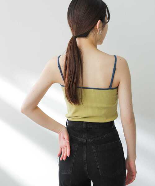 SENSE OF PLACE by URBAN RESEARCH（センスオブプレイスバイアーバンリサーチ）の「バイカラーカップツキキャミソール（キャミソール・レディース・ブラウン/ブラック/イエロー・ONE）」の7枚目の写真