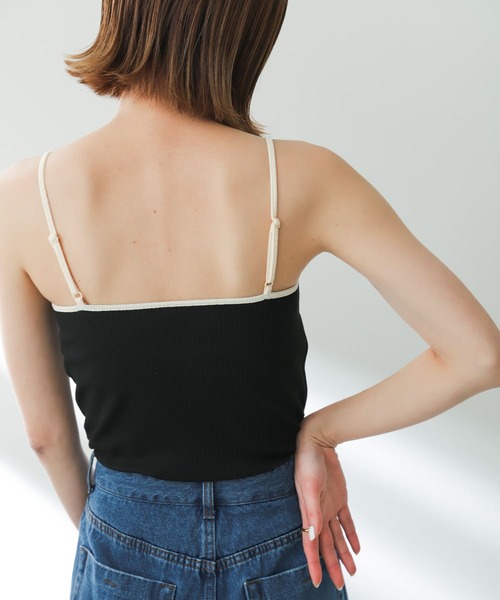 SENSE OF PLACE by URBAN RESEARCH（センスオブプレイスバイアーバンリサーチ）の「バイカラーカップツキキャミソール（キャミソール・レディース・ブラウン/ブラック/イエロー・ONE）」の9枚目の写真