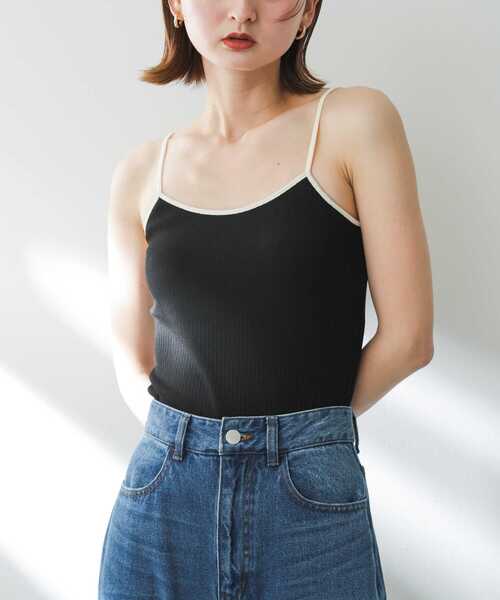 SENSE OF PLACE by URBAN RESEARCH（センスオブプレイスバイアーバンリサーチ）の「バイカラーカップツキキャミソール（キャミソール・レディース・ブラウン/ブラック/イエロー・ONE）」の10枚目の写真