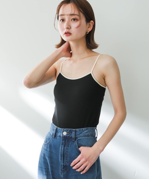 SENSE OF PLACE by URBAN RESEARCH（センスオブプレイスバイアーバンリサーチ）の「バイカラーカップツキキャミソール（キャミソール・レディース・ブラウン/ブラック/イエロー・ONE）」の12枚目の写真