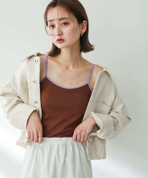 SENSE OF PLACE by URBAN RESEARCH（センスオブプレイスバイアーバンリサーチ）の「バイカラーカップツキキャミソール（キャミソール・レディース・ブラウン/ブラック/イエロー・ONE）」の14枚目の写真