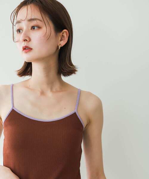 SENSE OF PLACE by URBAN RESEARCH（センスオブプレイスバイアーバンリサーチ）の「バイカラーカップツキキャミソール（キャミソール・レディース・ブラウン/ブラック/イエロー・ONE）」の15枚目の写真