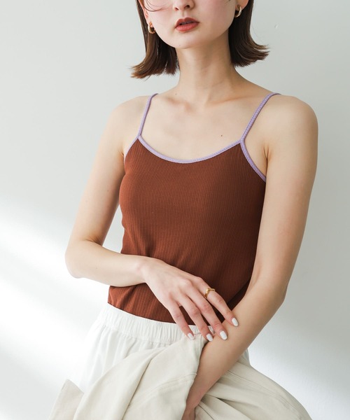 SENSE OF PLACE by URBAN RESEARCH（センスオブプレイスバイアーバンリサーチ）の「バイカラーカップツキキャミソール（キャミソール・レディース・ブラウン/ブラック/イエロー・ONE）」の16枚目の写真