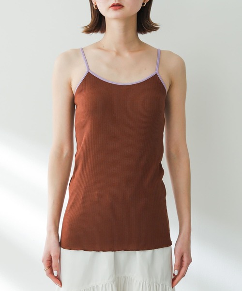 SENSE OF PLACE by URBAN RESEARCH（センスオブプレイスバイアーバンリサーチ）の「バイカラーカップツキキャミソール（キャミソール・レディース・ブラウン/ブラック/イエロー・ONE）」の17枚目の写真