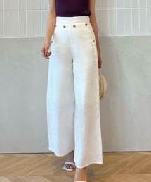 リネンブレンドフレアマリンパンツ