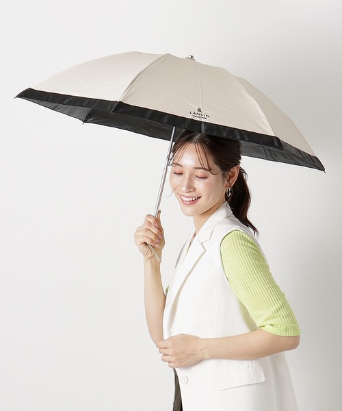 240新品LANVINcollection晴雨兼用折りたたみ日傘グログランリボン 晴雨兼用折りたたみ日傘 グログランリボン（折りたたみ傘