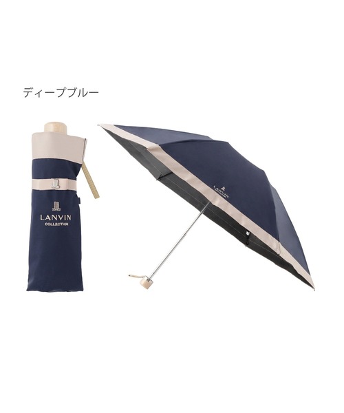 新品★ランバンコレクション★オーガンジーグログラン晴雨兼用折りたたみ日傘★ピンク 晴雨兼用折りたたみ日傘 グログランリボン（折りたたみ傘