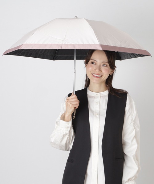 遮光 遮熱 晴雨兼用折りたたみ日傘 グログランリボン(折りたたみ傘 遮光 遮熱 晴雨兼用折りたたみ日傘 グログランリボン(折りたたみ傘