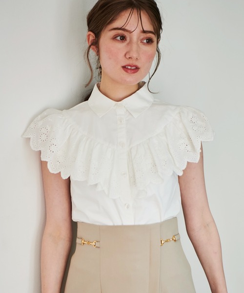 NOELA(ノエラ)の「フラワー刺繍ブラウス(シャツ/ブラウス・レディース・オレンジ/ブラック/オフホワイト・フリー)」の9枚目の写真