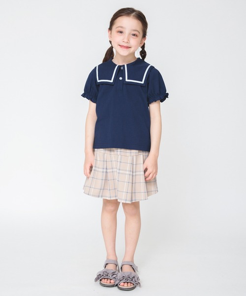 BRANSHES(ブランシェス)の「ラップスカパン(スカート・キッズ・ベージュ/ネイビー・100/90/120/110/150/130/140)」の3枚目の写真