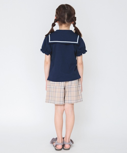 BRANSHES(ブランシェス)の「ラップスカパン(スカート・キッズ・ベージュ/ネイビー・100/90/120/110/150/130/140)」の5枚目の写真