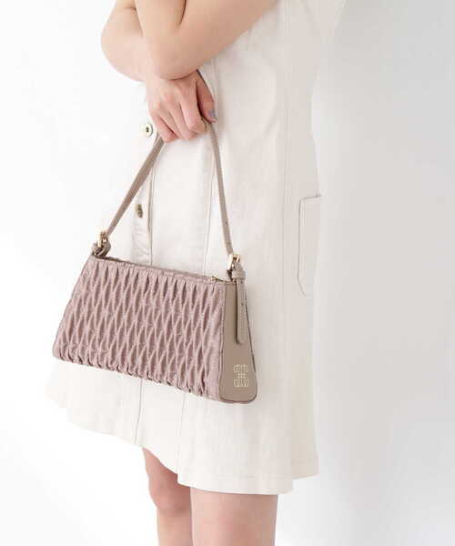 JILL by JILL STUART（ジルバイジルスチュアート）の「◇KIKO W/J コラボバッグ（キルト）（ハンドバッグ・レディース・ベージュ/パープル・FREE）」の13枚目の写真