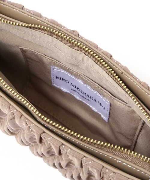 JILL by JILL STUART（ジルバイジルスチュアート）の「◇KIKO W/J コラボバッグ（キルト）（ハンドバッグ・レディース・ベージュ/パープル・FREE）」の6枚目の写真