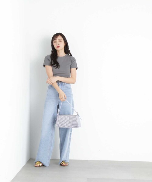 JILL by JILL STUART（ジルバイジルスチュアート）の「◇KIKO W/J コラボバッグ（キルト）（ハンドバッグ・レディース・ベージュ/パープル・FREE）」の12枚目の写真