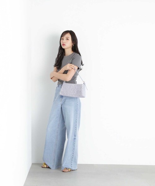 JILL by JILL STUART（ジルバイジルスチュアート）の「◇KIKO W/J コラボバッグ（キルト）（ハンドバッグ・レディース・ベージュ/パープル・FREE）」の19枚目の写真