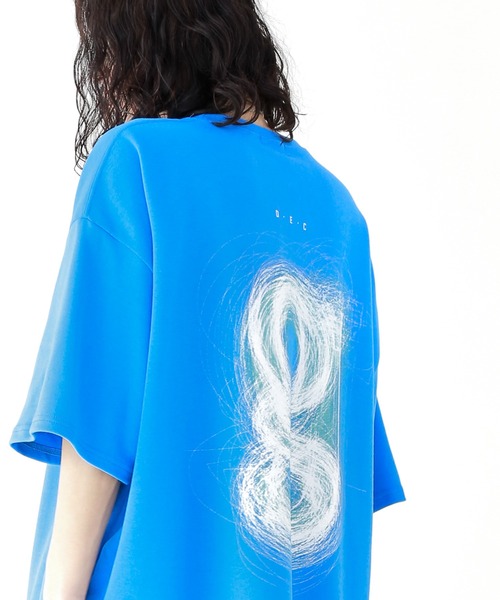 minsobi（ミンソビ）の「gビッグハーフスリーブT オーバーサイズ 半袖Tシャツ（Tシャツ/カットソー・メンズ・ブラック/ブルー/ホワイト・FREE）」の3枚目の写真