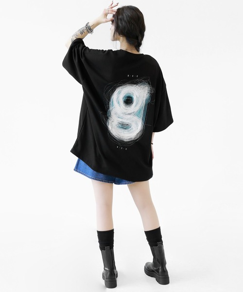 minsobi（ミンソビ）の「gビッグハーフスリーブT オーバーサイズ 半袖Tシャツ（Tシャツ/カットソー・メンズ・ブラック/ブルー/ホワイト・FREE）」の13枚目の写真