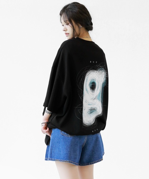 minsobi（ミンソビ）の「gビッグハーフスリーブT オーバーサイズ 半袖Tシャツ（Tシャツ/カットソー・メンズ・ブラック/ブルー/ホワイト・FREE）」の16枚目の写真