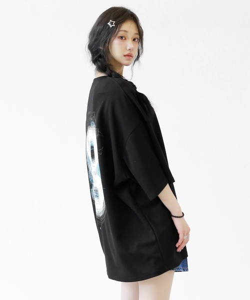 minsobi（ミンソビ）の「gビッグハーフスリーブT オーバーサイズ 半袖Tシャツ（Tシャツ/カットソー・メンズ・ブラック/ブルー/ホワイト・FREE）」の15枚目の写真