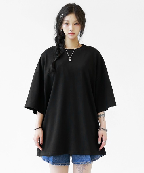 minsobi（ミンソビ）の「gビッグハーフスリーブT オーバーサイズ 半袖Tシャツ（Tシャツ/カットソー・メンズ・ブラック/ブルー/ホワイト・FREE）」の14枚目の写真