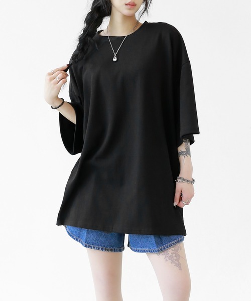 minsobi（ミンソビ）の「gビッグハーフスリーブT オーバーサイズ 半袖Tシャツ（Tシャツ/カットソー・メンズ・ブラック/ブルー/ホワイト・FREE）」の20枚目の写真