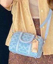 未使用級　ルビー サッチェル18 デニム ワンショルダー　バッグ　水色　コーチ 公式】COACH – コーチ | ルビー サッチェル 18・シグネチャー デニム