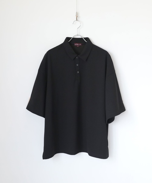 ETELIO（エテリオ）の「ルーズシルエット梨地ポロシャツ（ポロシャツ・メンズ・ブルー/グレー/ワイン/ブラック・S/M/L）」の9枚目の写真