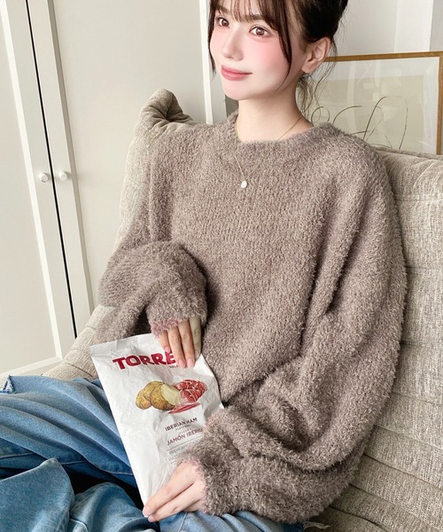 OUVERT クルーネック プルオーバー チャコール F 2140868 OUVERT クルーネック プルオーバー チャコール F 2140868