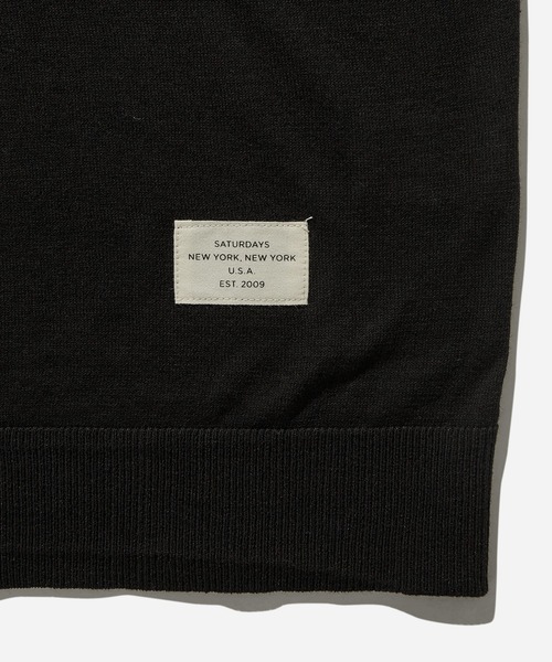 Saturdays NYC（サタデーズ ニューヨークシティ ）の「Crew Knit Tee（Tシャツ/カットソー・メンズ・ブラック/ブルー/ベージュ・L/XL/M）」の19枚目の写真