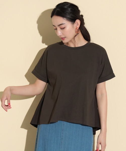 tシャツ 後釦 異素材 プルオーバー レディース BEAMS HEART（ビームスハート）の「BEAMS HEART / 後ボタン 異