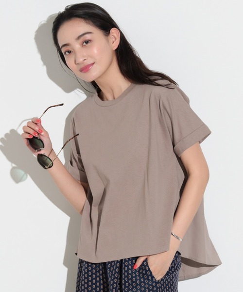 tシャツ 後釦 異素材 プルオーバー レディース BEAMS HEART（ビームスハート）の「BEAMS HEART / 後ボタン 異