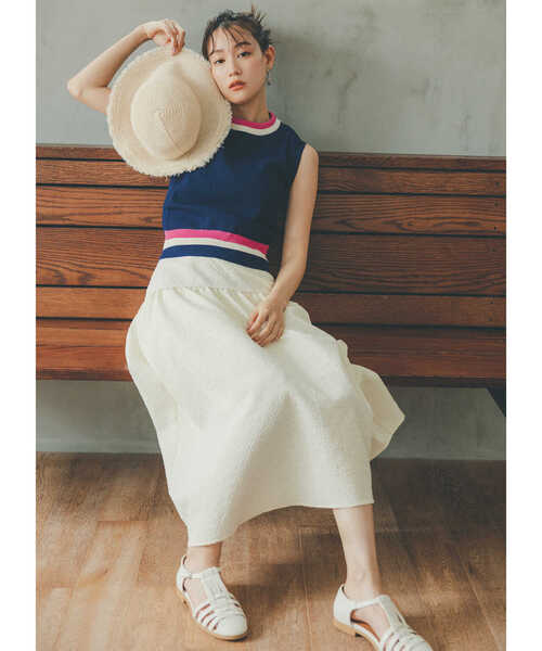 N.（N. Natural Beauty Basic）（エヌエヌナチュラルビューティーベーシック）の「◆マルチカラーメッシュニット（ニット/セーター・レディース・ナチュラル/ネイビー/オフホワイト・MEDIUM）」の14枚目の写真