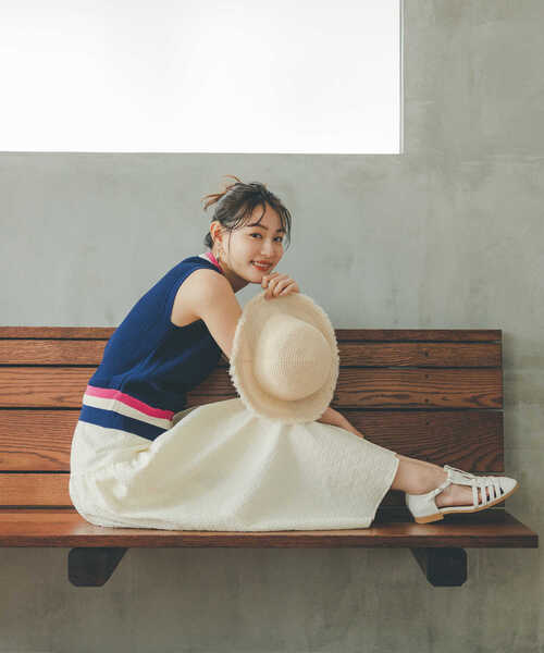 N.（N. Natural Beauty Basic）（エヌエヌナチュラルビューティーベーシック）の「◆マルチカラーメッシュニット（ニット/セーター・レディース・ナチュラル/ネイビー/オフホワイト・MEDIUM）」の13枚目の写真