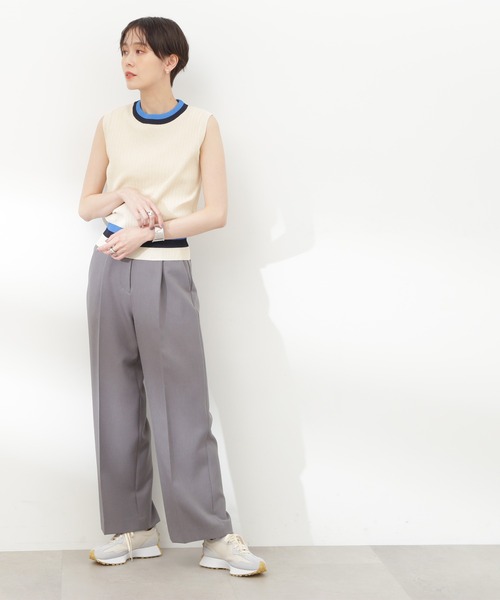 N.（N. Natural Beauty Basic）（エヌエヌナチュラルビューティーベーシック）の「◆マルチカラーメッシュニット（ニット/セーター・レディース・ナチュラル/ネイビー/オフホワイト・MEDIUM）」の4枚目の写真