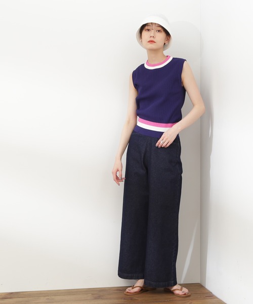 N.（N. Natural Beauty Basic）（エヌエヌナチュラルビューティーベーシック）の「◆マルチカラーメッシュニット（ニット/セーター・レディース・ナチュラル/ネイビー/オフホワイト・MEDIUM）」の6枚目の写真